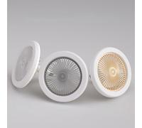 PODSJD Ventilateur Lumière E27 6 Lames avec Aromathérapie, Température Couleur Ajustable, Minuteur et Télécommande - Design Moderne Silencieux pour Chambre et Salon (Grise)