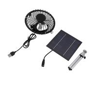 PODSJD Ventilateur Solaire Portable 6W 6 Pouces avec Alimentation Solaire et USB - Refroidissement Efficace, Support Extensible Ajustable, idéal pour Camping, Maison et pêche en Plein air