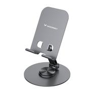 Podstawka stojak obrotowy metalowy pod telefon tablet - szary
