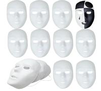 Podzly Lot de 12 masques blancs pour loisirs créatifs, mascarades, Mardi Gras et Halloween
