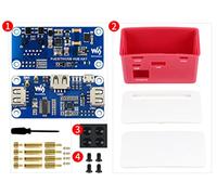 PoE Ethernet/USB HUB Box Compatible Raspberry Pi Zero Series, with PoE/ETH/USB HUB Hat Inside, 802.3af-Compliant, Includes 3X USB 2.0 Ports