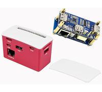 PoE Ethernet/USB HUB HAT Board avec boîtier ABS pour Raspberry Pi Zero 2W/2WH/Zero, port Ethernet conforme PoE 802.3af et 3 ports USB 2.0 compatibles avec USB 2.0/1.1