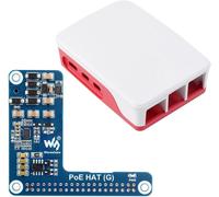 Poe Hat (G) Compatible With Raspberry Pi 5,5V 5A Output,Stable Performance,Supports 802.3Af/At Network Standard,Power Over Ethernet Hat (G),Comes With A Raspberry Pi 5 Official Case
