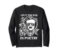 Poe Poésie Edgar Allan Poe avec Raven Gothic Horror Writer Manche Longue