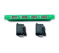 PoE Texas Injecteur PoE Gigabit à la demande 16 ports 802.3at avec deux blocs d'alimentation 56 V 120 W pour caméras PoE, téléphones IP, points d'accès WiFi et plus encore