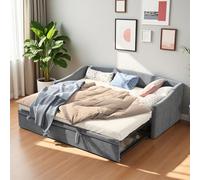 Poeahu Canapé lit 2 Places, Canapé-lit Convertible 90/180 x 200 cm,avec sommier à Lattes, Lits Gigogne 2 Places, Tissu Velours, Canapé Convertible Extensible pour Adolescent Adulte, sans Matelas