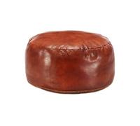 Pouf en cuir véritable de chèvre - VIDAXL - 60 x 30 cm - Marron - Style vintage