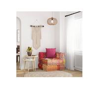 Poef modulair met kussen patchwork stof350377