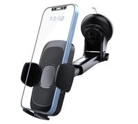 POEGO Support de téléphone portable pour voiture rotatif à 360° avec ventouse pour pare-brise et tableau de bord, longueur réglable, universel, pour iPhone, Android, smartphones, etc.