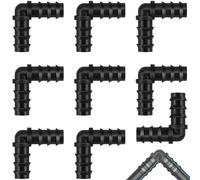 Poeland Gardena Lot de 9 raccords de tuyau coudés 16 mm (1/2"), en plastique noir, raccord de tuyau en L, accessoires d'irrigation goutte-à-goutte