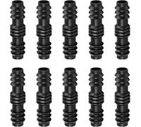 Poeland Lot de 10 raccords de tuyau d'arrosage en plastique barbelé noir de 13 mm,raccords de tuyau d'arrosage droits pour irrigation goutte à goutte de jardin,système d'arrosage