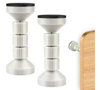 poeland Lot de 2 arrêts de tête de lit, outils anti-secousses réglables pour cadre de lit, stabilisateur de support de chevet pour mur, lit, canapé (blanc)