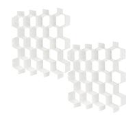 poeland Lot de 2 séparateurs de tiroir en plastique en nid d'abeille - 8 pièces - Blanc