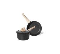 Poêle 20 cm avec casserole et couvercle 18 cm noir - Tous feux dont induction JL-43