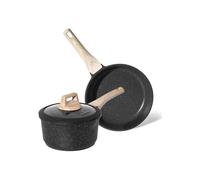 Poêle 24 cm avec casserole et couvercle 20 cm noir - Tous feux dont induction Just perfecto JL-43 Just Perfecto