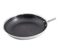 Poêle 24cm avec Revêtement Nid d'Abeille et Poignée Longue Cheffinger Argent Argent
