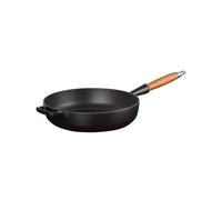 LE CREUSET Sauteuse en fonte émaillée avec manche en bois 28 cm Noir Mat