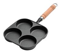 Poêle à 4 compartiments antiadhésive naturelle 18 cm, fonte, pour œufs et hamburgers