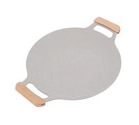 Poêle à Barbecue Antiadhésive de Style Coréen, avec Poignées, pour Cuisinière à Gaz, Cuisinière à Induction, Parfaite pour une Utilisation Intérieure et Extérieure, 1 Ensemble (34 cm / 13,4
