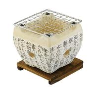 Poêle à barbecue de style japonais, barbecue portable Yakiniku Grill léger et polyvalent Cuisine au charbon de bois, poêle à bois de camping avec plateau en bois for l'intérieur, l'extérieur, le campi