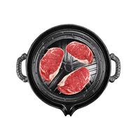 Poêle à barbecue en fonte, 27,9 cm, antiadhésive, 34 cm, de cuisson robuste, poêle à chaleur uniforme pour camping en plein air, four, cuisson à flamme ouverte