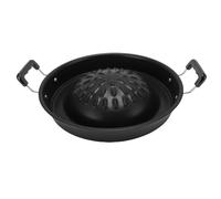 Poêle à Barbecue thaï Coréenne, Plaque de Cuisson en Aluminium, Poêle à Charbon de Bois Antiadhésive 2 en1 pour Steak fumé, Marmite de Porc, Plaques de Cuisson à Chauffage (30 cm / 11,81 pouces noir)