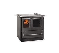 Cuisinière à bois La Nordica Sovrana Easy Evo 2.0 | 7,5 kW revêtement en acier, noir anthracite