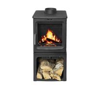 Poêle à bois 5 kW Fogo - Fonte complète - Rendement 79,9 % - Chauffe 120 m³ - Compact 82 cm - Sortie 130 mm - Classe A