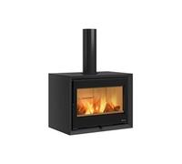 Poêle à bois Dante - 8,8 kW - Rdt: 85,5% - B. 30 cm - Acier noir