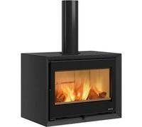 Poêle à bois Dante - 8,8 kW - Rdt: 85,5% - B. 30 cm - Acier noir