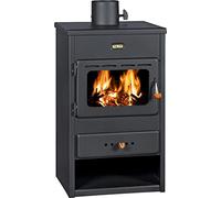 Poêle à Bois 9 KW Acier Noir, Conforme BImSchV Niveau 2