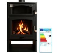 Eider Biomasa Poêle à bois - modèle ASTON - 10,2 kW - jusqu’à 225 m³ - H.97 x l.63 x P.50 cm - Classe énegétique A