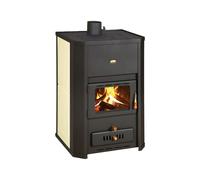 Poêle à bois avec chaudière Prity WD W24 - 24,3 kW - Noir/Blanc