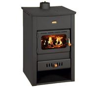 Poêle à Bois Avec Dos Chaudière Prity K2CP W10 Dessus en Fonte 6,2+7,1kW.
