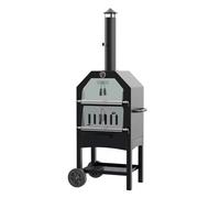 Poêle à Bois avec Four et Plaque de Cuisson avec Roulettes Cuisiniere a Bois Exterieur Tiroir à Poussière Four Multifonction Idéal pour le Camping et les Activités de Plein Air