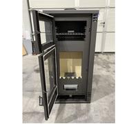 Poêle à bois avec four PRITY K2 GT F - 8,1 kW, Bordeaux Design Élégant