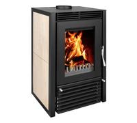 Poêle à bois Bruno Marbella Compact 12,3 kW Hydro Verkleidung Beige