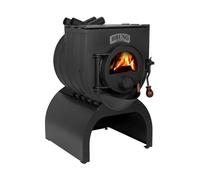 Poêle à bois Bruno Mini II 12 kW avec plaque de cuisson Socle Move, Sans Habillage latéral