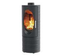 Poêle à bois Castries étanche - Habillage acier peint noir - Corps de chauffe fonte
