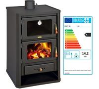 Poêle à bois Cheminée Cuisinière Four Cuisinière Prity FG 14,2kw - Prity - FG - Noir - 14,2kw - Bois secs