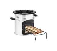 Vidaxl Poãªle à Bois De Camping Argentã© 45,5x33x25,5cm Acier Inoxydable