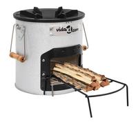 Vidaxl Poãªle Ã Bois De Camping Argentã© 45x25x26 Cm Acier