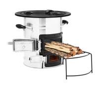 Vidaxl Poãªle Ã Bois De Camping Argentã© 51,5x35x30,5cm Acier Inoxydable