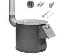 Poêle à bois de camping avec tuyau de cheminée pour feu de camp, terrasse et jardin, compatible avec plusieurs combustibles