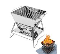 Poêle à bois de camping, poêle à bois portable | Réchaud de camping pour barbecue en acier inoxydable | Poêle à extérieur pliant pratique, brûleur à pour barbecue