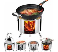 Poêle à bois de camping, souffleur de feuilles et aspirateur, réchaud de camping en acier inoxydable, réchaud de camping pliable et léger, avec sac de transport.