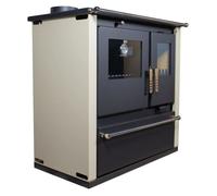 Poêle à bois de cuisson - Verso CS PLUS Inox - 7 7 kW - Four intégré - Dessus inox ivoire