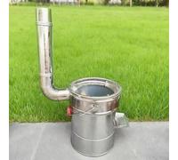 Poêle à bois de tente, petit modèle, en acier inoxydable avec poignée, idéal pour la cuisine et les activités de plein air (B)