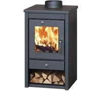 Poêle à bois Delux Sm 7kW - Acier finition époxy noir - Buches de 30 Cm - Surface de chauffe de 70 à 130 m²