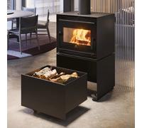 Poêle à bois Edilkamin Bench 54 | 9,4 kW Module C avec tiroir à roulettes 70, Noir
